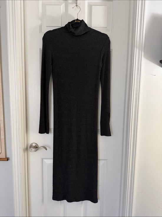 Enza Costa Dresses & Skirts - Enza Costa Black Long Sleeve Turtleneck Knit Dress